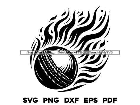 Flaming Cricket Ball Svg Png Dxf Eps Pdf Transparent Graphic Design Cut