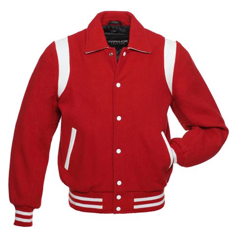 New Varsity Wool Letterman Jacket With Real Leather Sleeves Markhor Leather