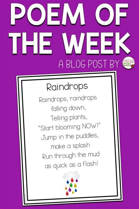 Poem Of The Week In Teacher Blogs Primary Classroom Elementary