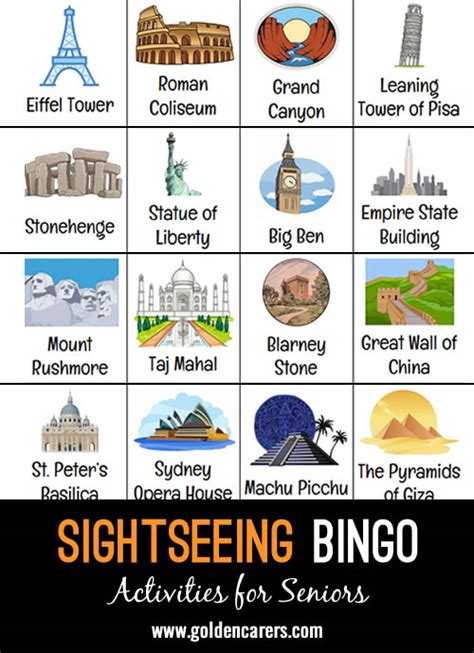 Sightseeing Bingo