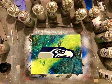 Seattle Seahawks Art Seattle Seahawks Poster Spray Paint Etsy