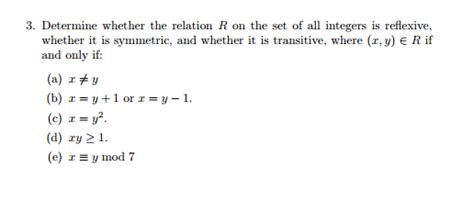 Solved Determine Whether The Relation R On The Set Of All Chegg