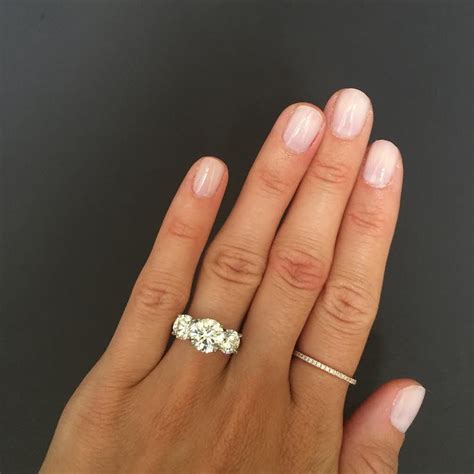 Three Stone Round Brilliant Engagement Ring Brilliant Engagement