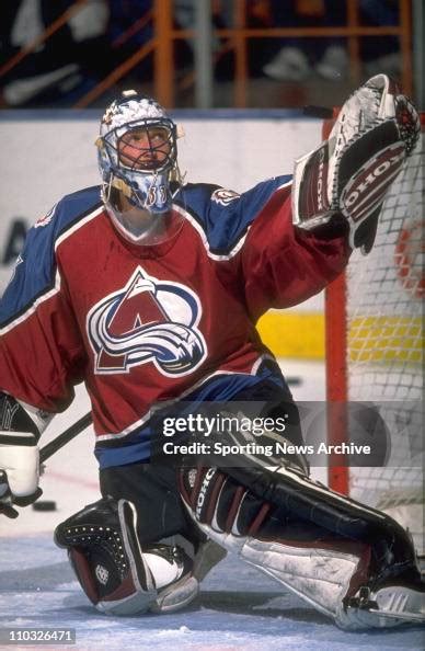 Hockey Colorado Avalanche Goalie Patrick Roy Making A Glove Save