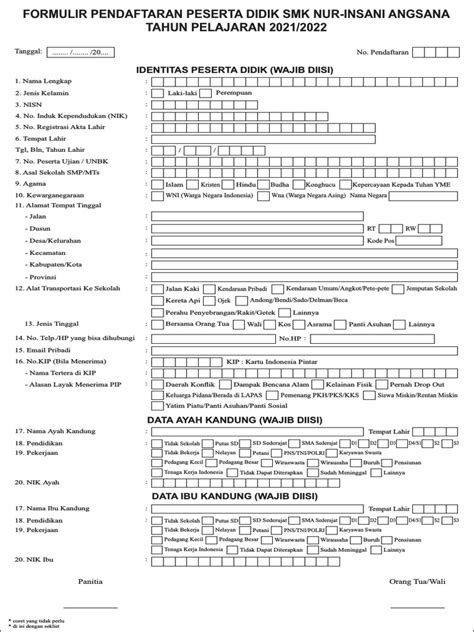 Contoh Formulir Ppdb Pdf