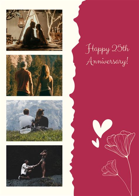 Free 25th Anniversary Photo Collage Template Edit Online And Download