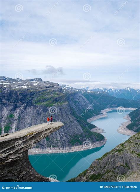 Trolltunga, Norway Cliffside Adventure in Norway Stock Image - Image of