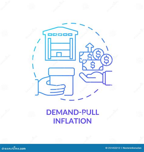 Demand Pull Inflation Blue Gradient Concept Icon Stock Vector