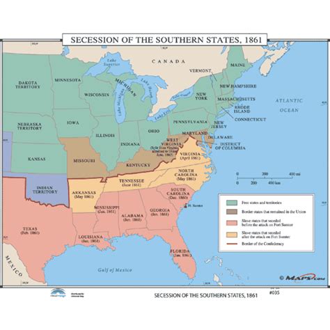 History Maps for Classroom - History Map #035 Secession Of The Southern ...