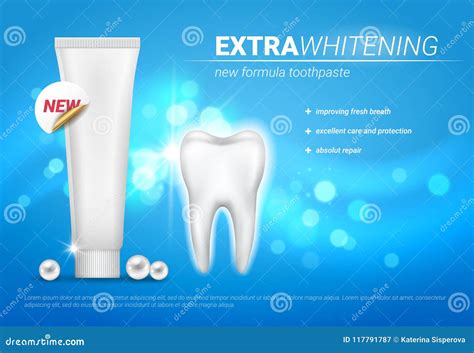 Vector Advertisement Poster Design For Whitening Toothpaste With Stock