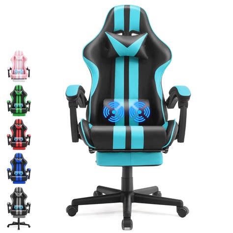 Ferghana Gaming Chair Office Chair With Footrest Ergonomic Massage