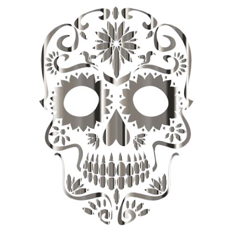 Sugar Skull Silhouette Svg