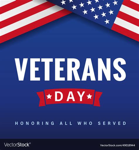 Veterans day banner with flag and ribbon Vector Image