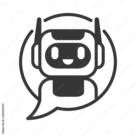 Chatbot icon and logo on isolated white background. Artificial intelligence for help service ...