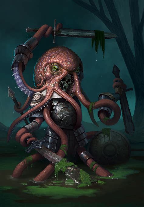 Swamp Octopus Digital 7000px X 5000px Monster Concept Art Fantasy