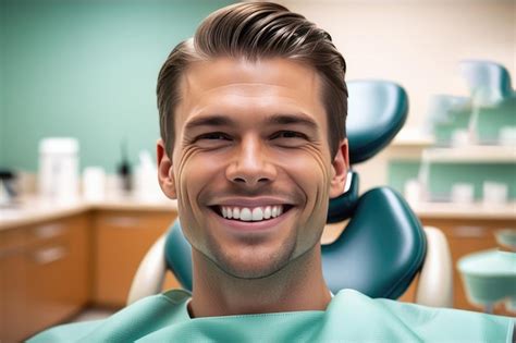 Premium Photo Smiling Man In Dentist Chair Undergoing Dental