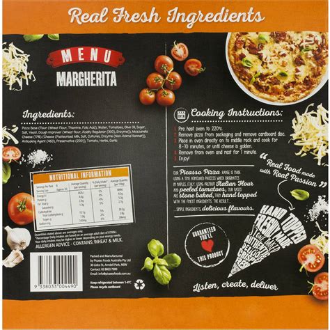 Picasso Kitchen Fresh Pizza Margarita 410g Woolworths