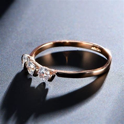 Women S Rose Gold Color AAA Cubic Zirconia Wedding Engagement Rings