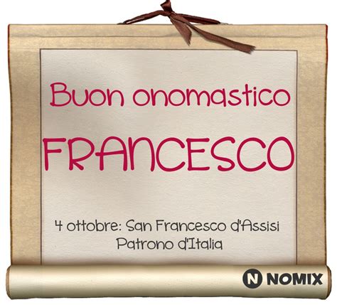 Onomastico Del Nome Francesco