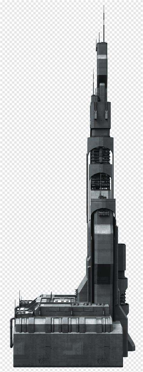 Scifi Building Series Gray Tower Png Pngegg