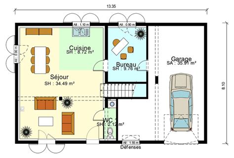 Plan Maison 100m2 Avec Garage Bricolage Maison Et Décoration