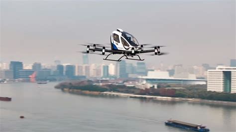 Ehangs Eh S Pilotless Evtol Completes Debut Flight In Downtown