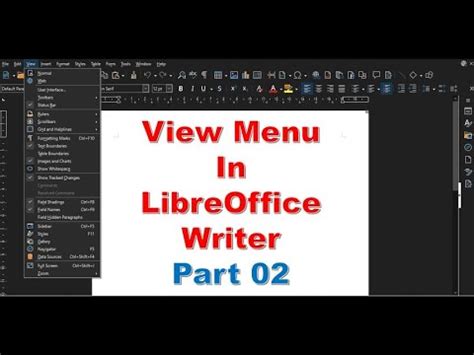 View Menu Rulers Scrollbars Grid Table Boundaries Images And Charts