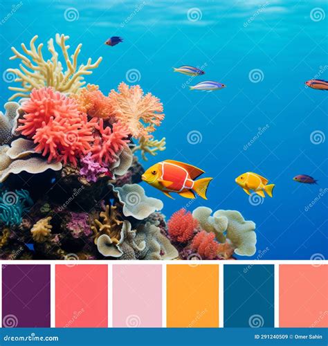 Aqua Adventure Underwater World Moodboard Stock Image Image Of