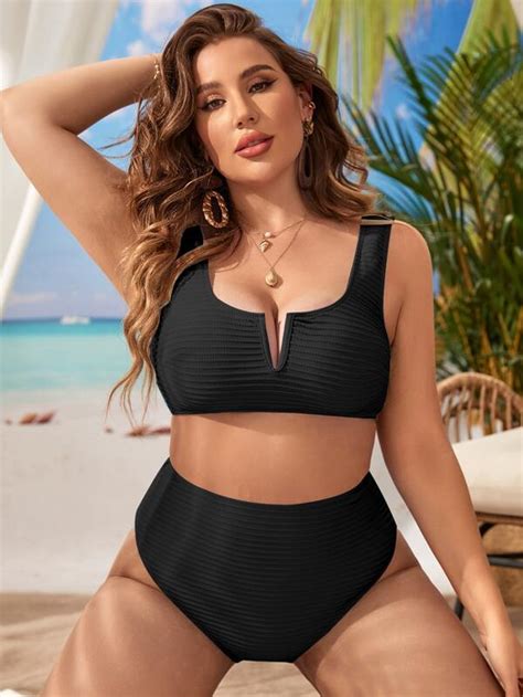 Shop Curve Plus Size Bikini Sets Swimwear Shein Usa