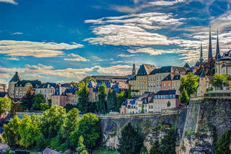 Panoramic Aerial View of Luxembourg in a Beautiful Summer Day ...