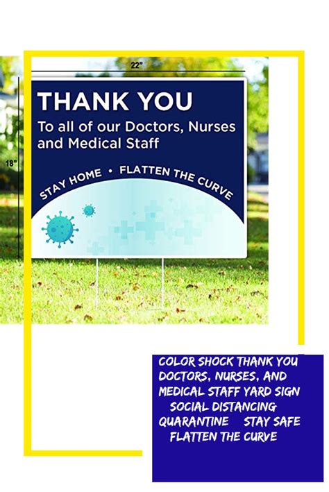 A Blue And White Sign With Yellow Border In Front Of It That Says Thank