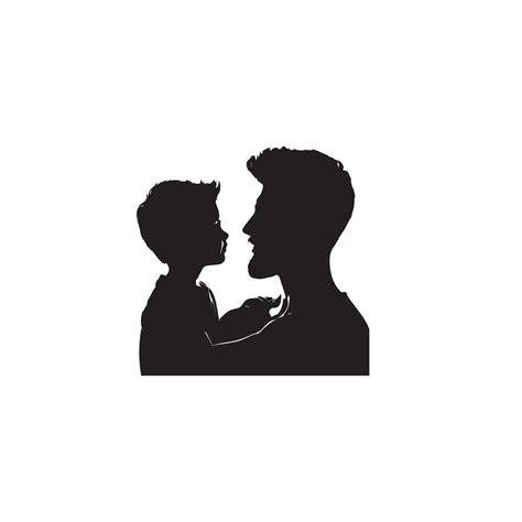 Father And Son Silhouette On White Background Father And Son Logo Illustration 45865372