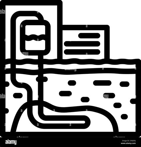 Heat Pump Geothermal Energy Line Icon Vector Illustration Stock Vector