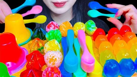 Asmr Edible Spoon Rainbow Gummy Jelly Sweets Dessert 먹는 숟가락 레인보우 무지개