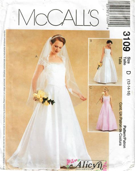 2000s McCall S 3109 UNCUT Sewing Pattern Alicyn Wedding Dress Bridal