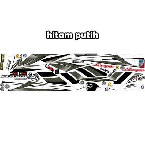 Jual Stiker Striping Scorpio Steko Warna Hitam Putih Shopee Indonesia