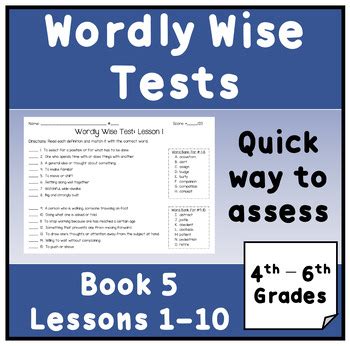 Wordly Wise Book Tests Lessons By Catherine Arnold Tpt