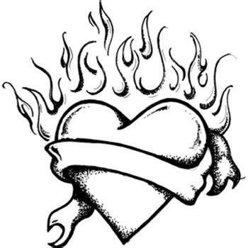 Flaming Heart Drawing at GetDrawings | Free download