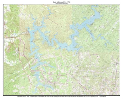 lake allatoona   custom usgs  topo map georgia lakes