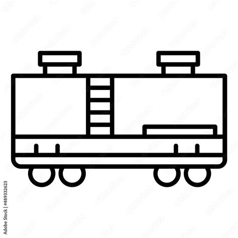 Liquid Carrying Cylindrical Tanker Vector Icon Design Crude Oil And