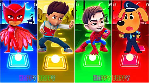 Paw Patrol Ryder Pj Masks Chase Spidey Tiles Hop Edm Rush