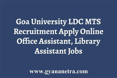 Goa University Ldc Mts Recruitment 2022 Apply Online Office Assistant