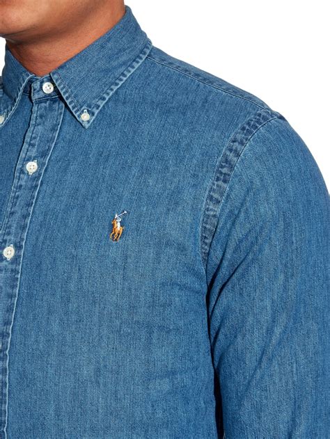 Polo Ralph Lauren Slim Fit Denim Shirt In Blue For Men Lyst