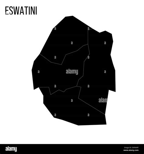 Eswatini Political Map Of Administrative Divisions Regions Blank