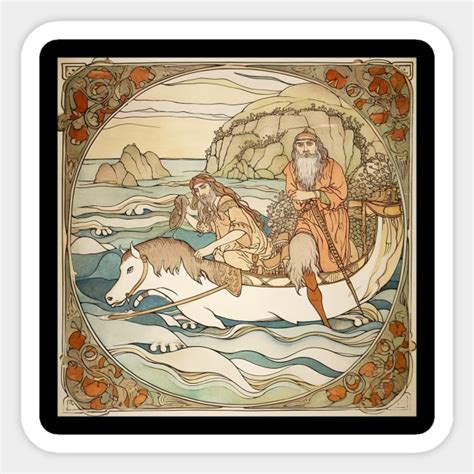 Forseti Norse mythology - Art Nouveau - Sticker | TeePublic