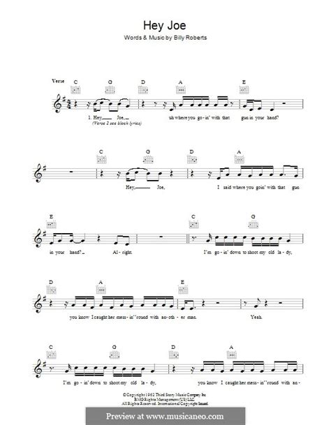 Hey Joe by B. Roberts - sheet music on MusicaNeo