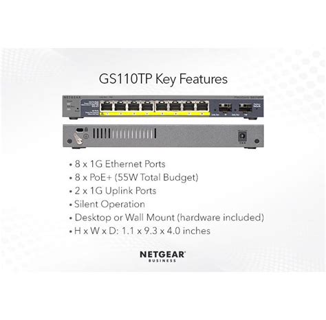 Netgear Gs Tpv Port Gigabit Poe Ethernet Smart Switch With Sfp