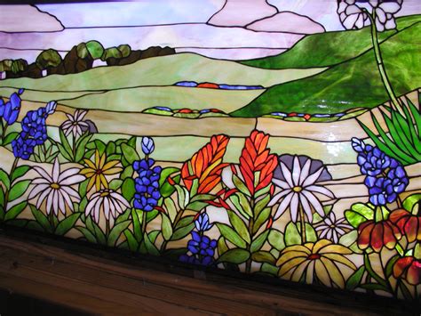 Stained Glass Texas Wildfowers Window