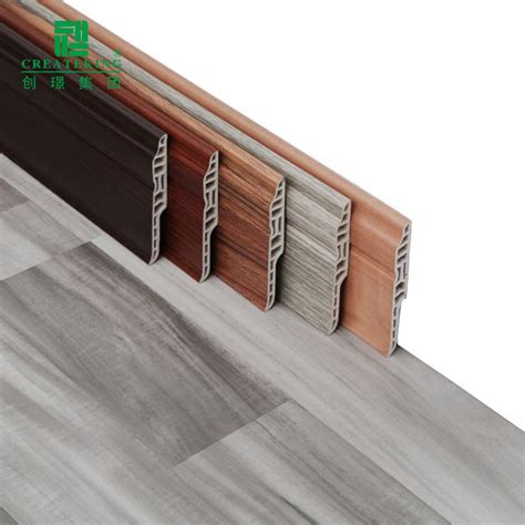 China Supplier Luxury Waterproof Wood Grain Modern Skirting Pvc