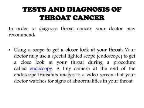 Ppt Throat Cancer Symptoms Diagnosis Tests And Treatment